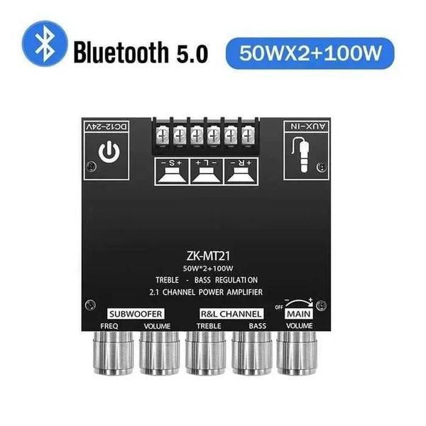 Усилитель мощности ZK-MT21 Bluetooth + ресивер сабвуфера 16-27 фото
