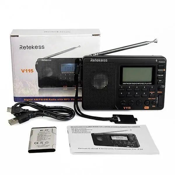 Радіоприймач&nbsp;RETEKESS V115 | FM радіо | MP3 плеєр | диктофон 16-32 фото