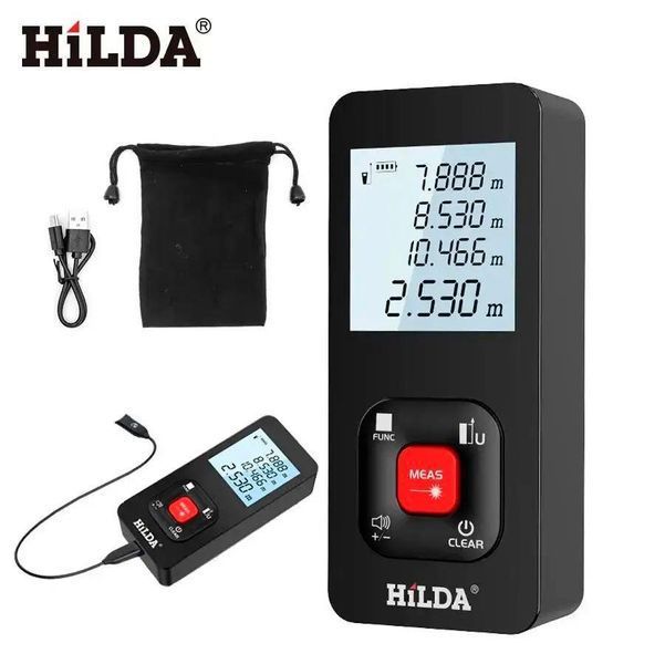 Лазерний далекомір HILDA LDM E50 CJ390 50 м, лазерна рулетка на акумуляторі 25-11 фото