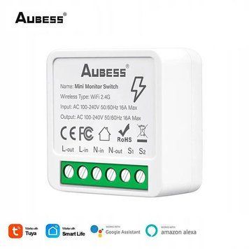 Wi-Fi реле Aubess Mini Smart Switch Tuya Smart Life 16А , смарт выключатель, умный переключатель 20-15 фото
