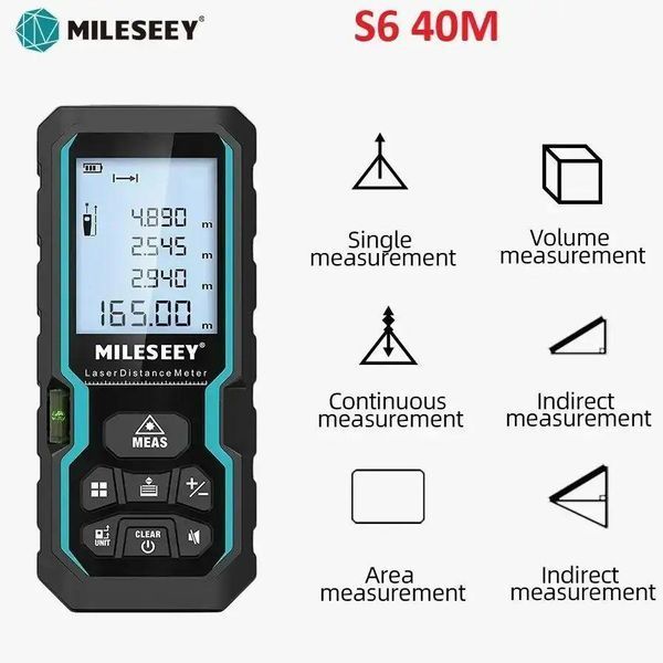 Лазерний далекомір Mileseey S6 40 м, лазерна рулетка 25-15 фото