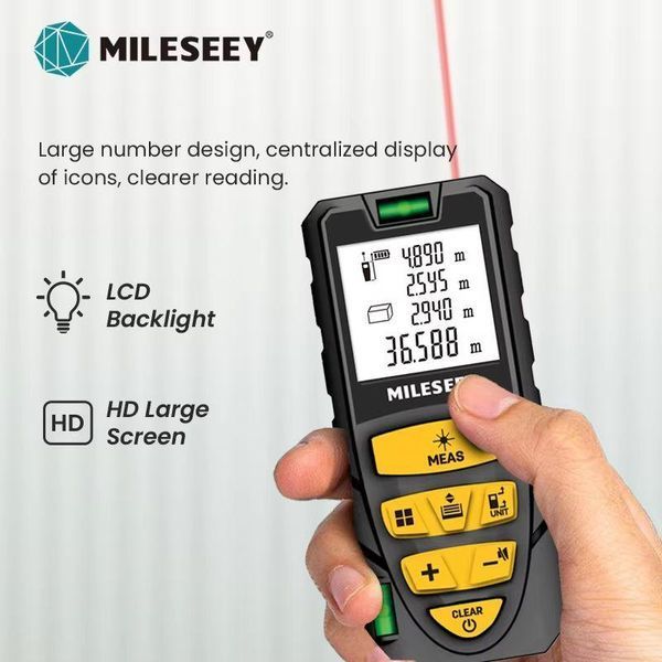 Лазерний далекомір Mileseey S2 40 м, лазерна рулетка 25-14 фото