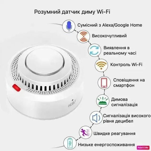 Wi-Fi датчик диму Tuya SmartLife 20-17 фото