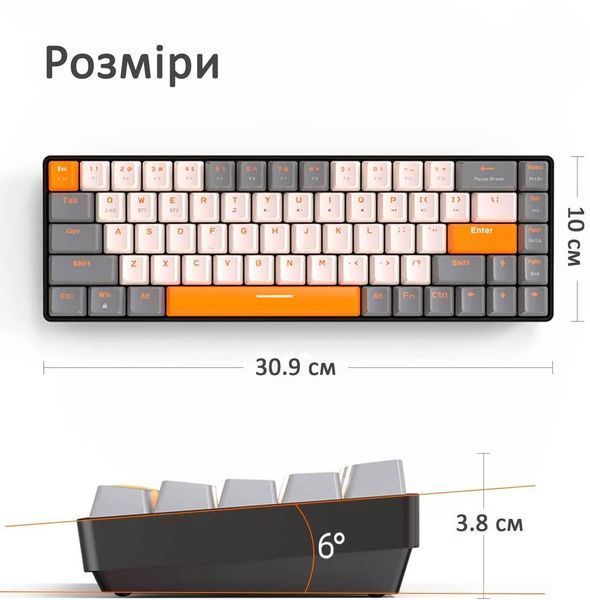 Беспроводная клавиатура ZIYOULANG K68 | 2.4G, Bluetooth | 68 клавиш 21-13 фото