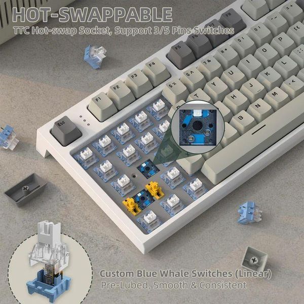 Клавіатура ATTACK Shark K86 Grey | RGB підсвітка | HotSwap 21-11 фото