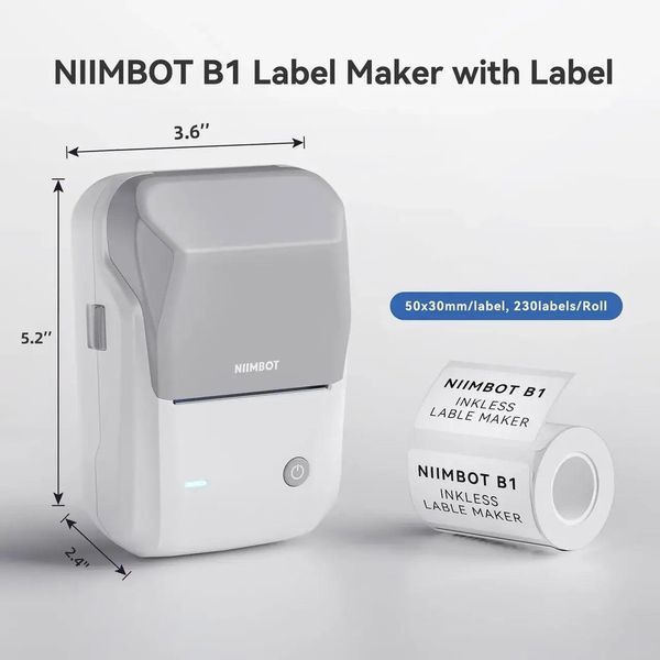 Принтер этикеток наклеек Niimbot B1, термопринтер 26-15 фото