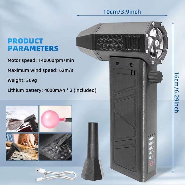 Турбовентилятор Violent Mini Turbo Jet Fan Black | 8000 мАч | 130 000 об/мин 16-49 фото