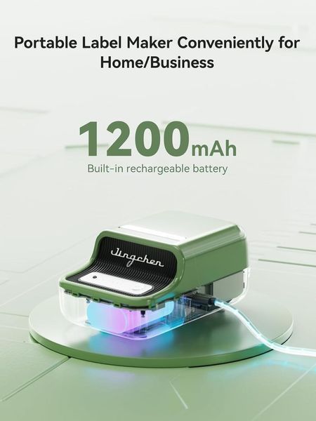 Принтер етикеток стікерів Niimbot B21 Green, термопринтер + рулон етикеток (230 шт) 26-13 фото