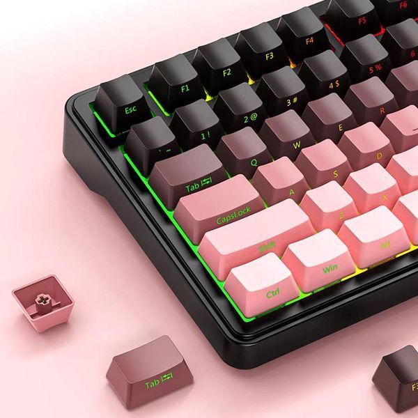 ATTACK Shark X85 Pink бездротова клавіатура 75% | RGB підсвітка | бокове гравіювання 21-16 фото