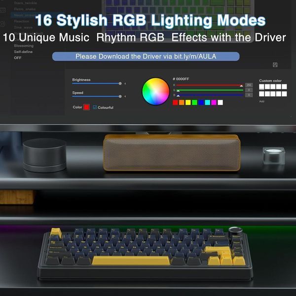 Бездротова клавіатура AULA F75 Thunder Black | RGB підсвітка 2616571512 фото
