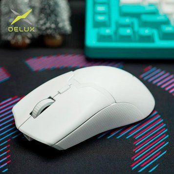 Бездротова мишка&nbsp;Delux M800 PRO White | Сенсор PAW3395 | 800-26000 DPI | 60 годин акум 22-21 фото