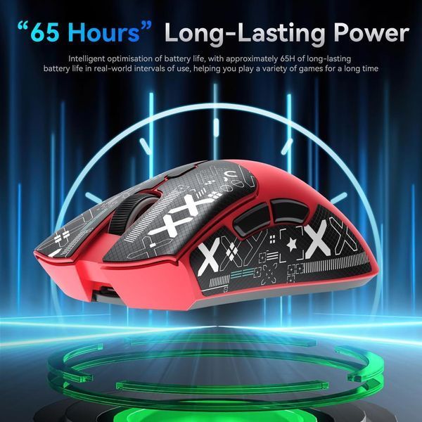 Бездротова мишка&nbsp;ATTACK SHARK R1 Red | PAW3311 | 18000 DPI | 65 годин на одному заряді 22-25 фото