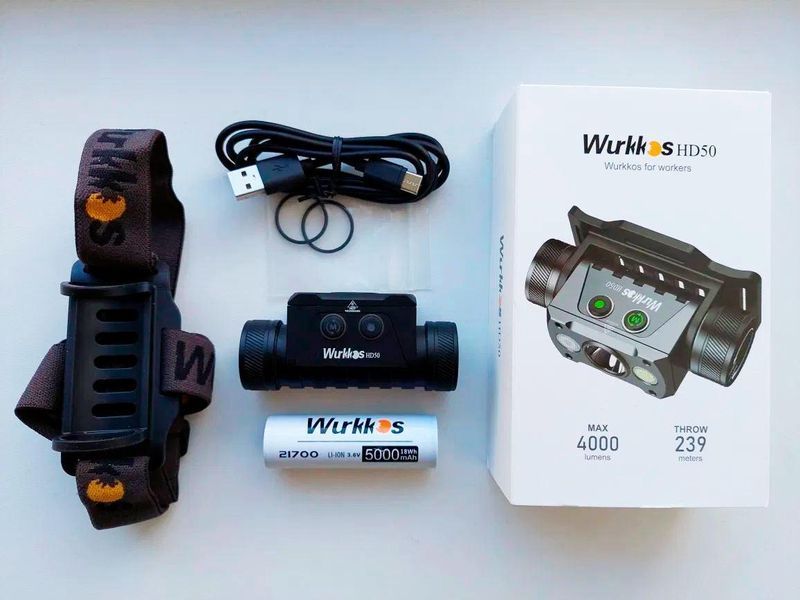 Налобный фонарь Wurkkos HD50 + АКБ | 4000 LM 18-27 фото