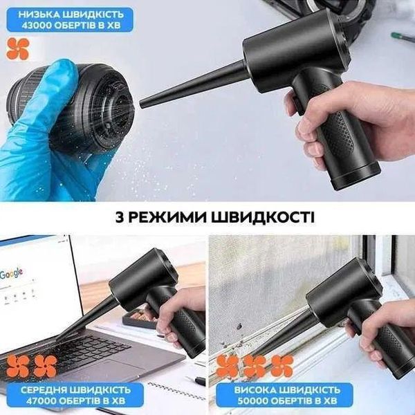 Аккумуляторный ручной компрессор Air Duster для продувки от пыли (50000 об/мин) 16-17 фото