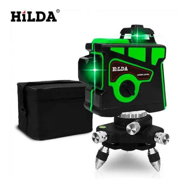 Лазерний рівень Hilda 3D 12 ліній, зелений промінь 10-14 фото
